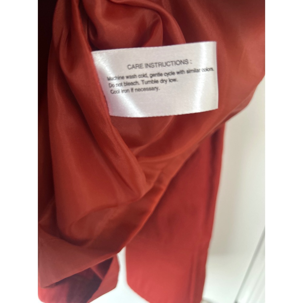 Gallery Rust Colored Rain Jacket XS Lightweight Button Front Trench Coat - Picture 7 of 8